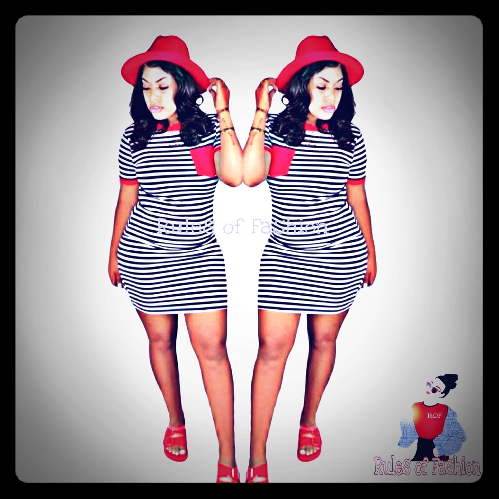 Seeing stripes mini dress
